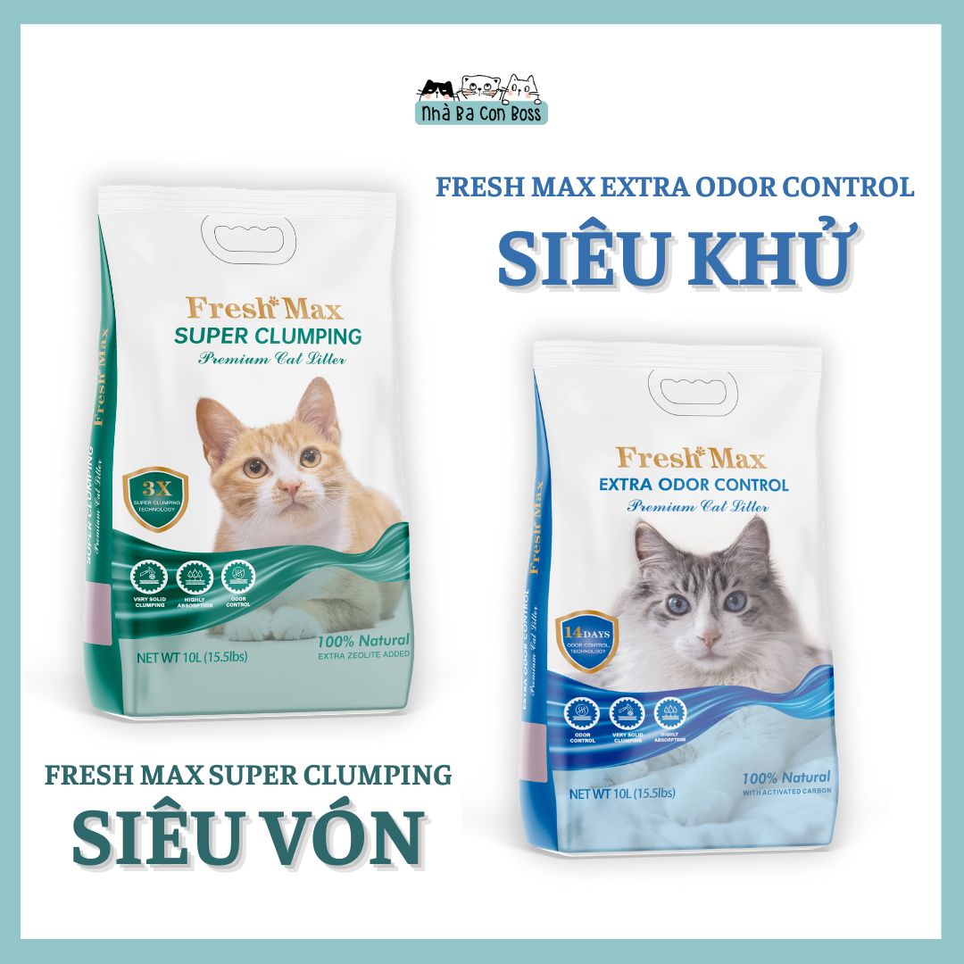 [Cát Đất Sét] Cát Vệ Sinh Cho Mèo Fresh Max Bao 10L