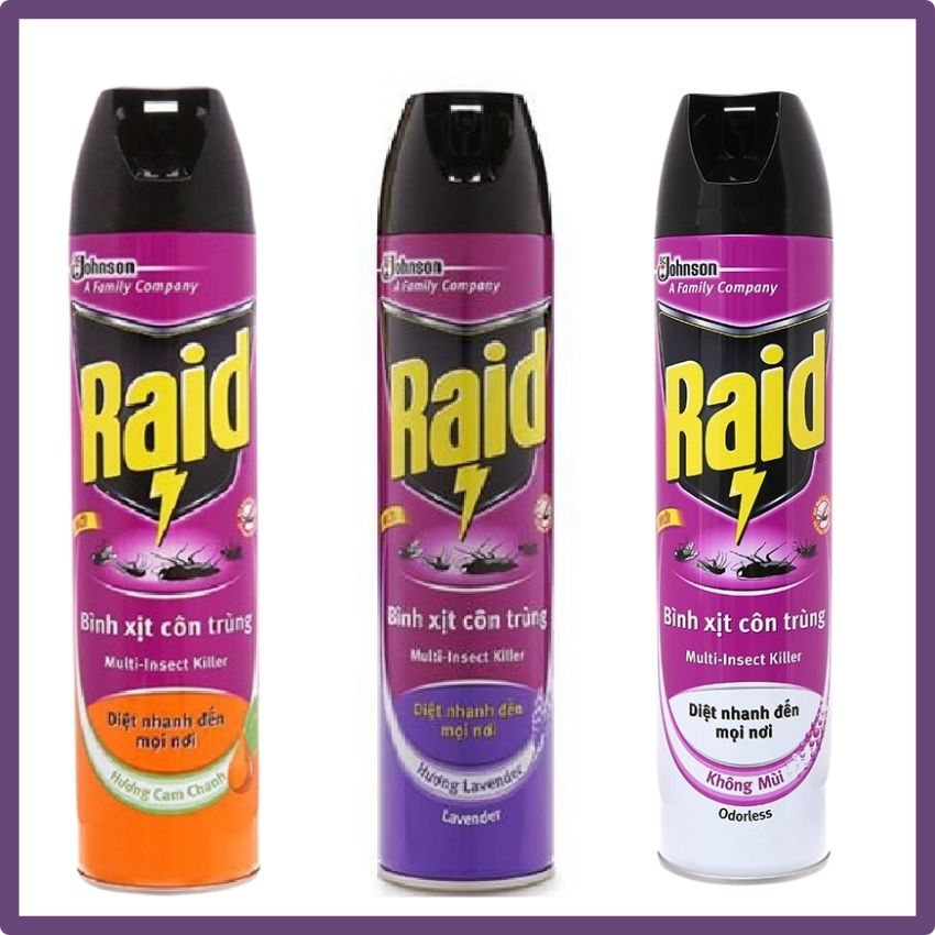 [HCM] Bình xịt côn trùng RAID 600ml MXCTR01,  xịt muỗi, xịt dán