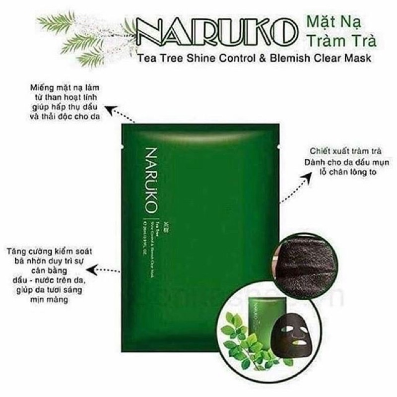 Mặt Nạ Giấy NARUKO Bản Đài Loan 1 Miếng Lẻ