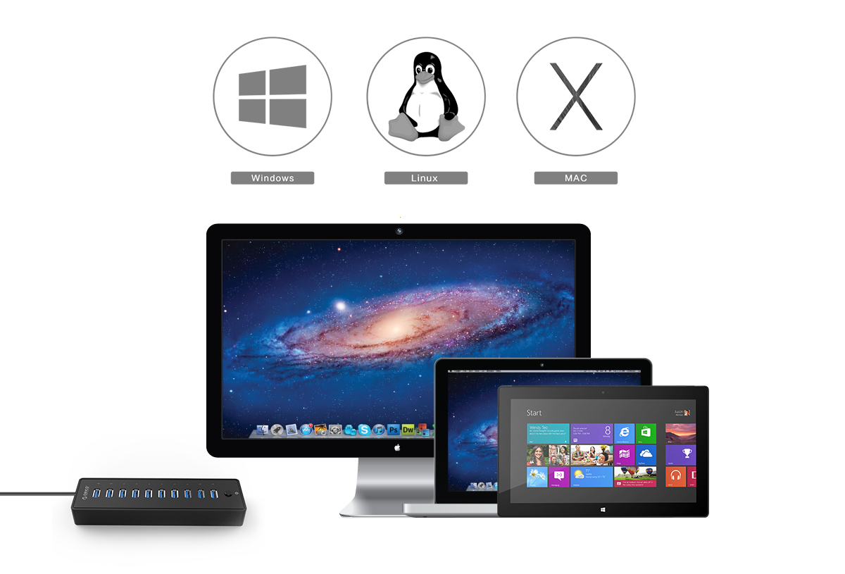 Bộ chia 10 cổng USB 3.0 Orico P10-U3-V1