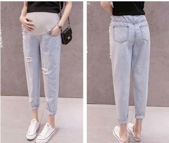 [FREESHIPMAX]Quần bầu bò thời trang có đáp bụng,chất mềm mịn,bầu mặc cực thoải mái đi làm đi chơi đều được