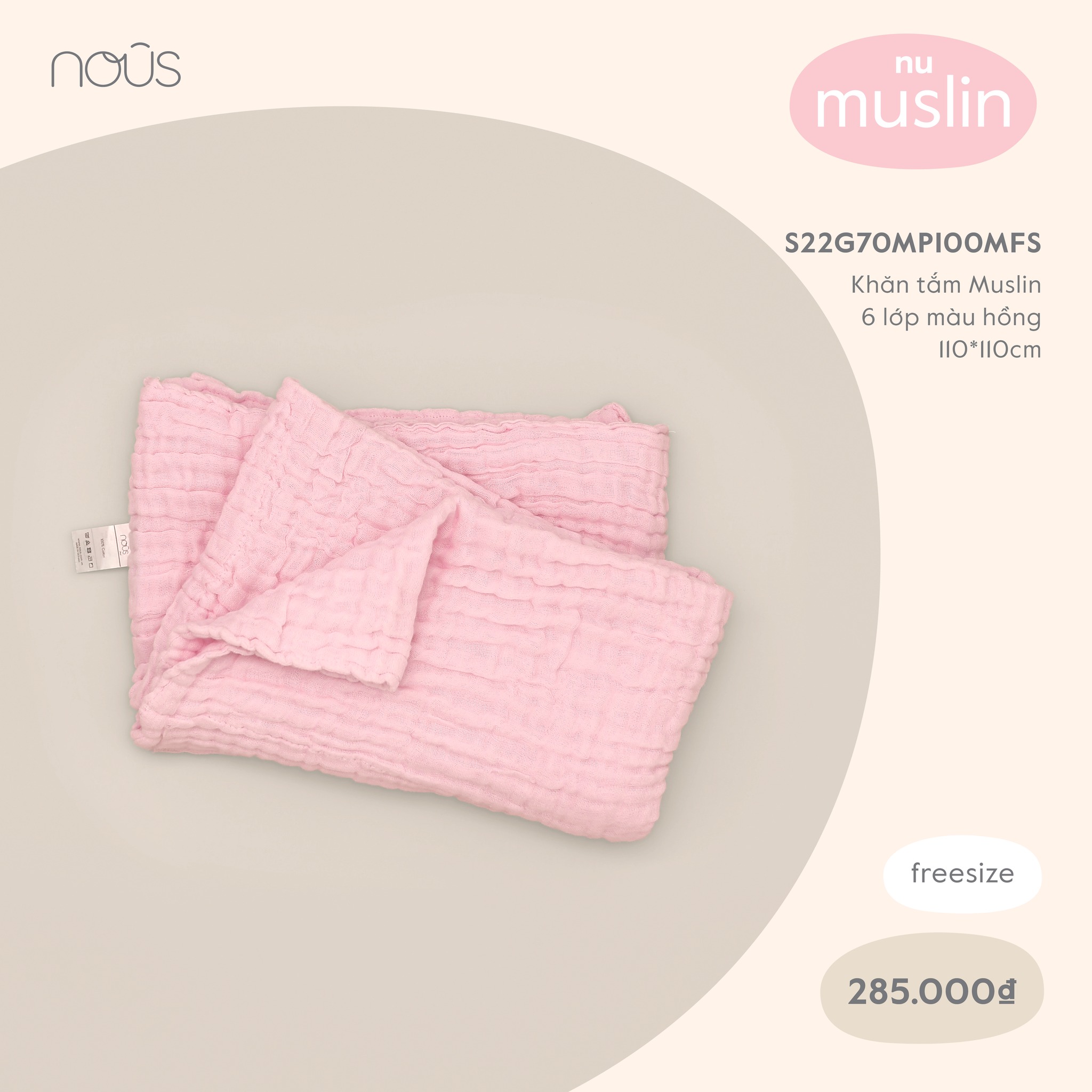 Nous khăn tắm xô nhăn 6 lớp muslin mềm mịn