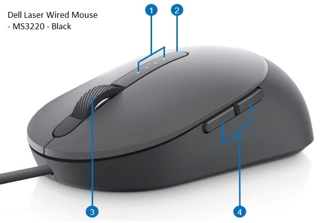 Chuột Dell Laser Wired Mouse MS3220 Black
