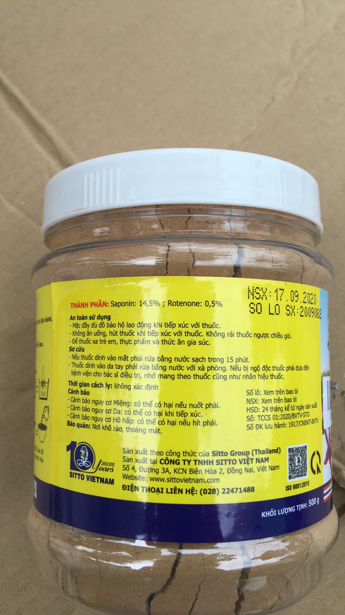 Chế phẩm thảo dược trừ ốc SITTO NIN trong giá thể lọ 500gr