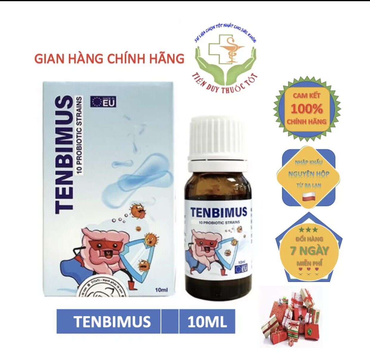 [Hoàn Tiền 6%] (+ QUÀ TẶNG CHO BÉ) Men vi sinh 10 chủng TENBIMUS