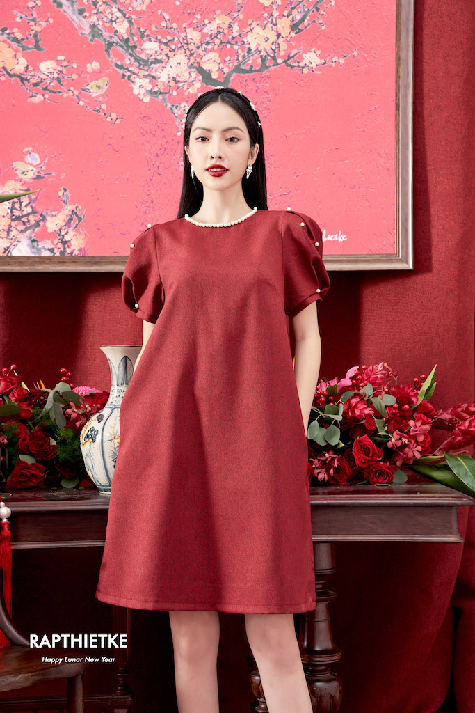 Rập - Đầm Kim Hỷ Đỏ 2023 - FS