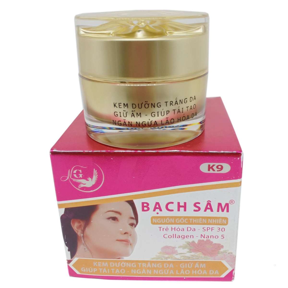 [HCM]Kem Dưỡng trắng da - Giữ ẩm - Tái tạo - Chống lão hóa Bạch sâm K9 30g (Tím - Xám)