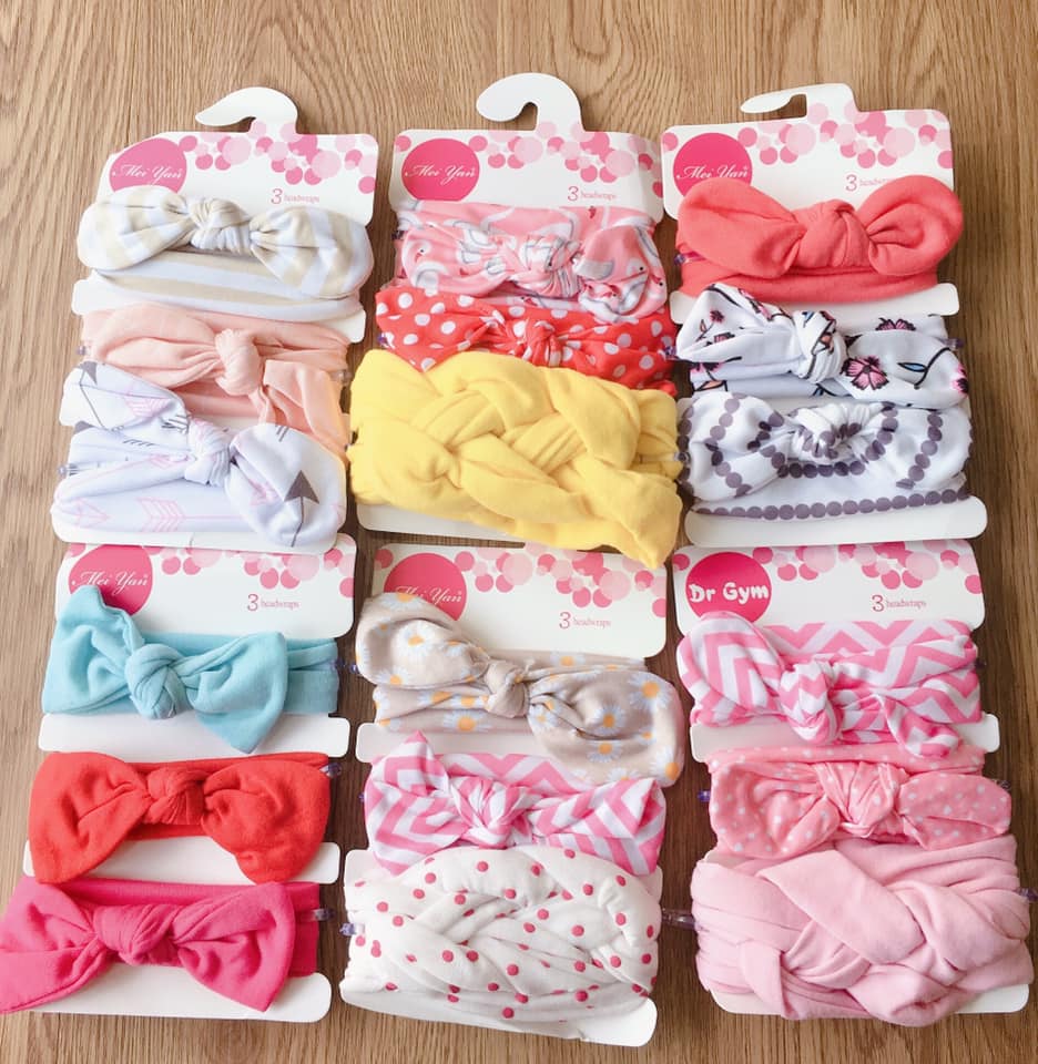 Set 3 turban, băng đô cute cho bé (giao set ngẫu nhiên)