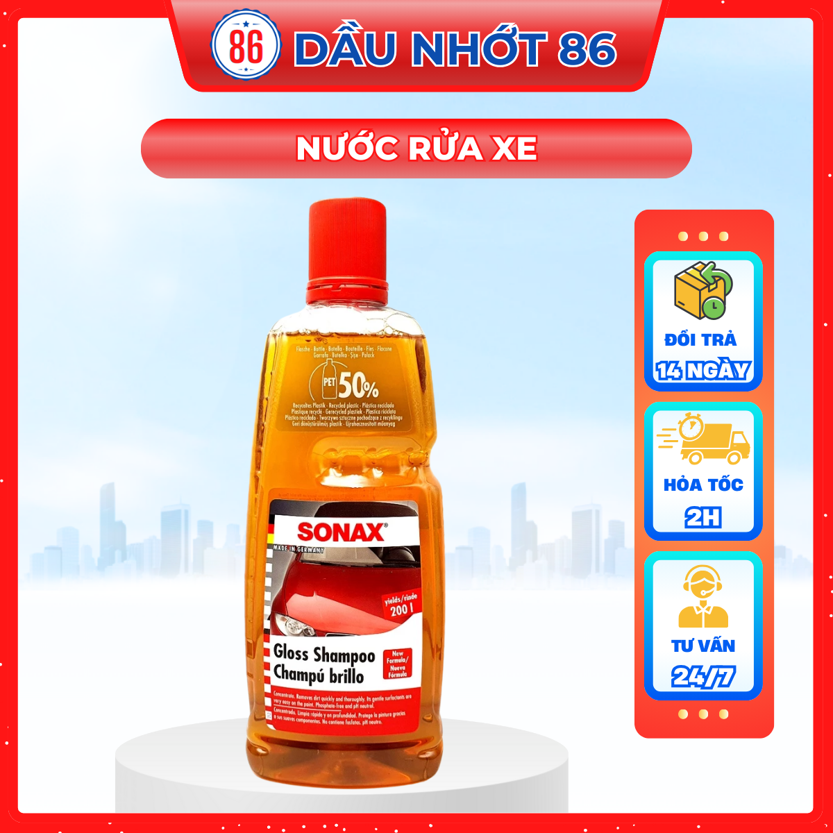 [HCM]Nước Rửa Xe Sonax Gloss Shampoo 1lit
