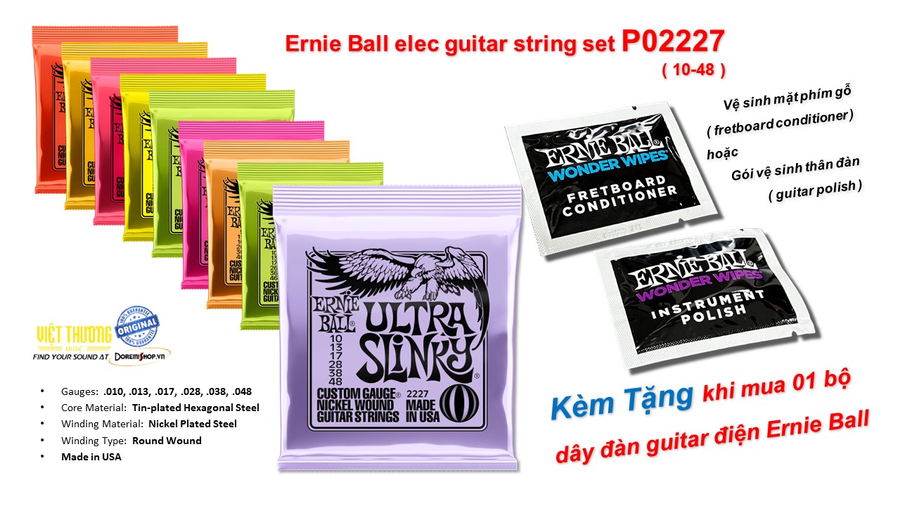 Tặng quà trị giá 25.000đ khi mua bộ dây đàn guitar điện Ernie Ball P02223 P02222 P02221 P02227 P02621 ( 7-string )