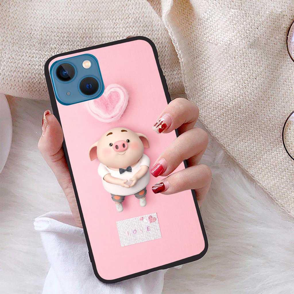 Ốp lưng iPhone 13 viền dẻo TPU BST Pig Cute