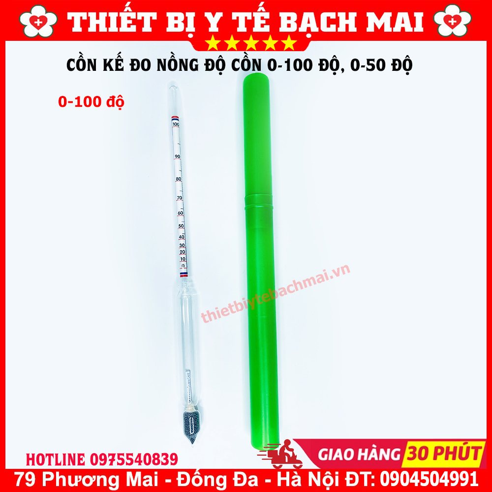 Cồn Kế Đo Độ Cồn - Cồn Kế Đo Độ R ư ợ u [0 - 50 độ, 0-100 Độ]