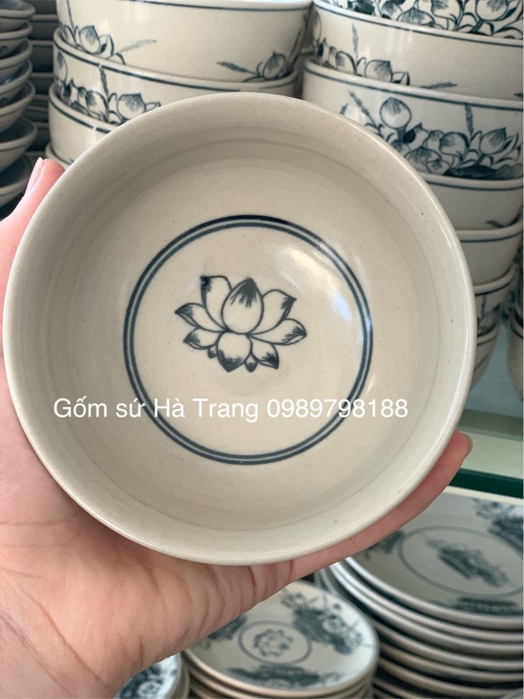COMBO 10 BÁT CƠM VẼ SEN  GỐM SỨ BÁT TRÀNG CAO CẤP
