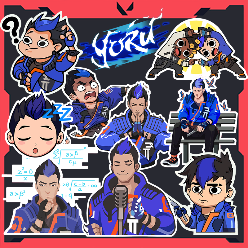 Sticker Valorant - Hình dán Agent Yoru (set 10 hình)