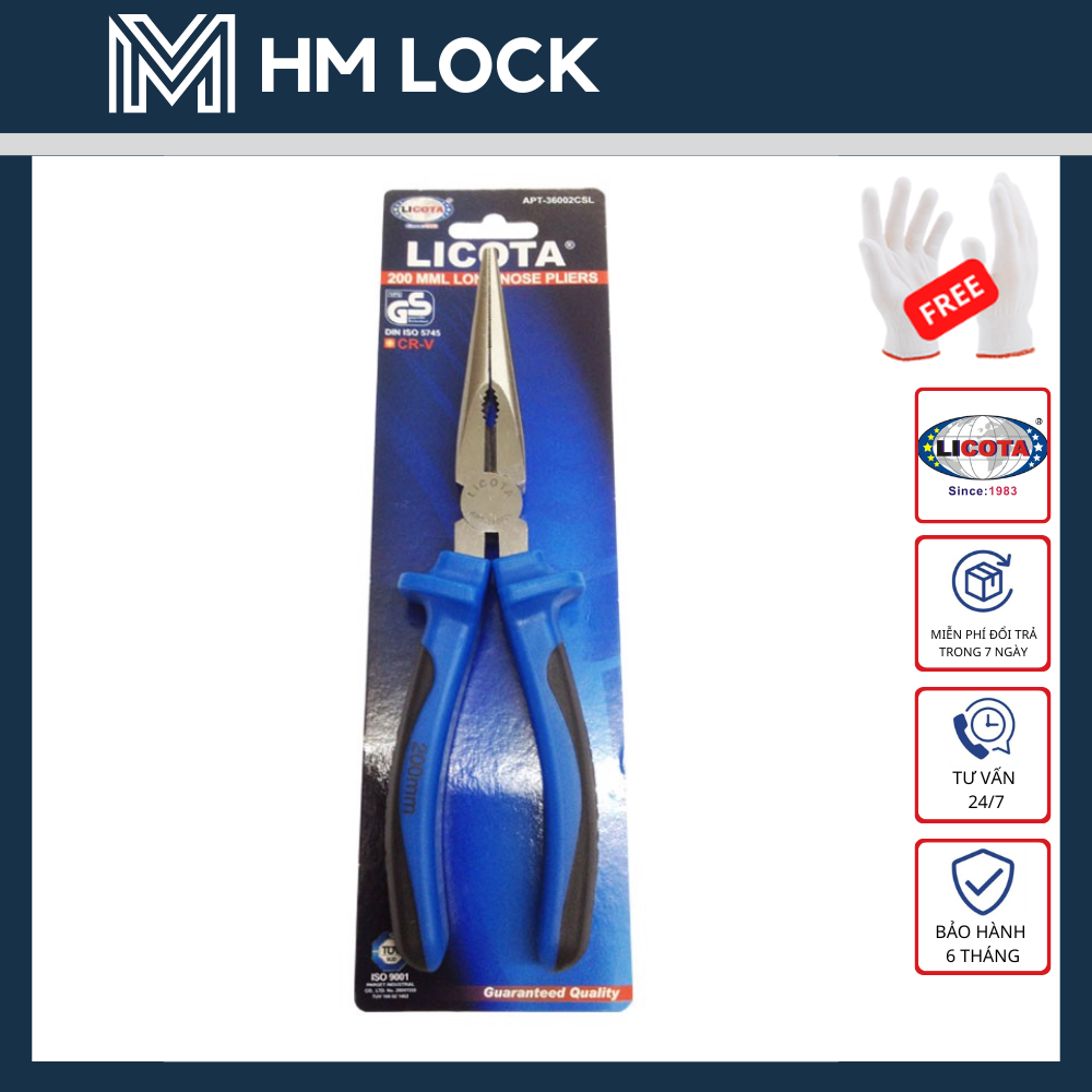 KÌM NHỌN LICOTA MỎ DÀI 6”, 8 INCH (160-200mm) CAO CẤP - HÀNG CHÍNH HÃNG - HM LOCK