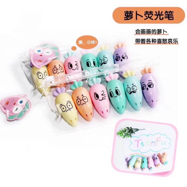 [HCM]Bút dạ quang hình cute vĩ 6 cây