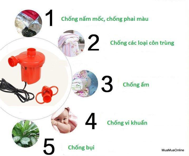 Bơm điện hút chân không 2 chiều Wenbo (Đỏ)