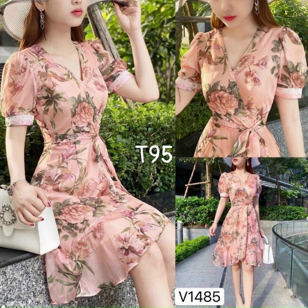 [HCM]Đầm lụa hoa dạo phố