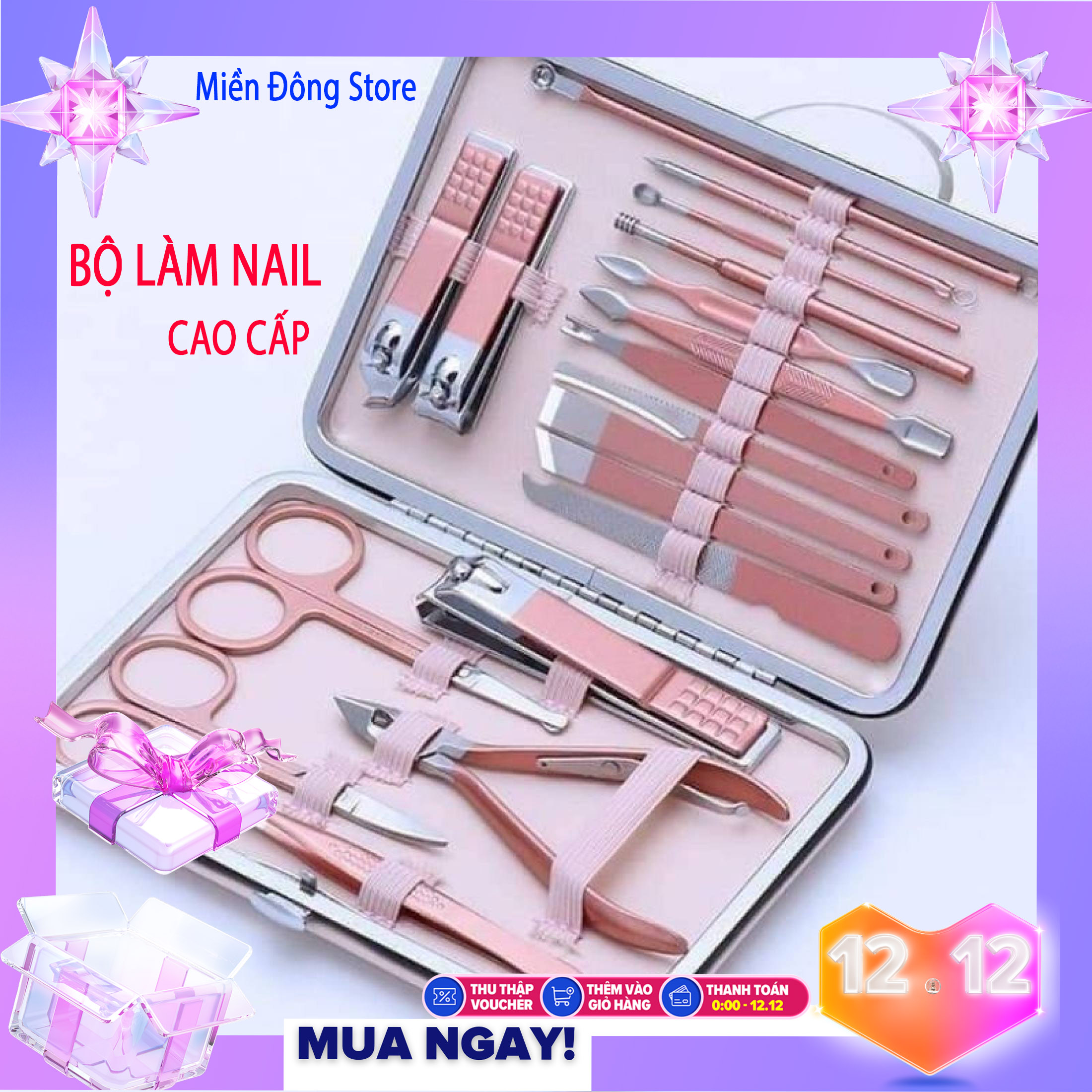 [QUÀ TẶNG - GIÁ SỈ] Bộ Làm Móng 18 Chi Tiết Cao Cấp - Bộ Chăm Sóc Cho Gia Đình Bạn Tại Nhà Mà Bạn Khỏi Cần Ra Salon - Đặt Thép Không Gỉ Chuyên Nghiệp Cắt Móng Tay Khi Bạn Đi Du Lịch - Bảo Hành Toàn Quốc Bởi NBH Miền Đông Sto