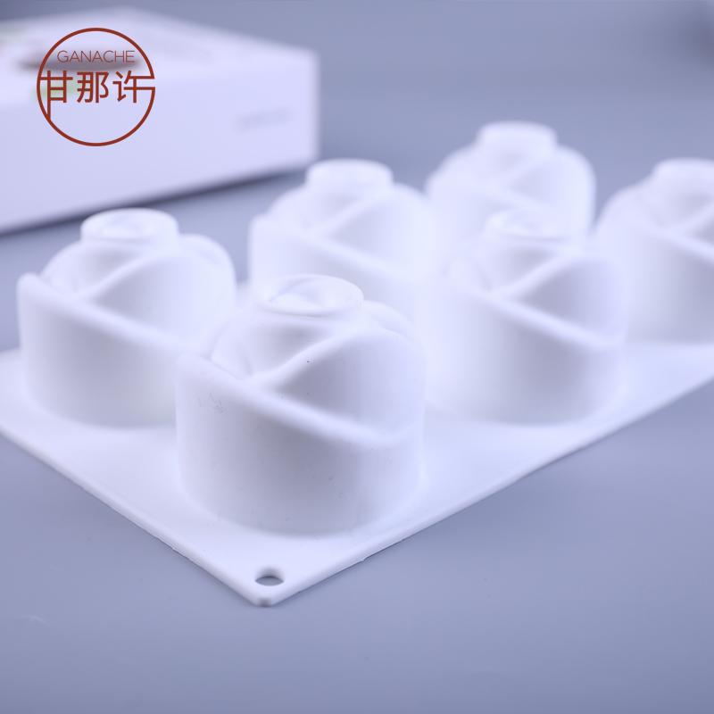 Gan Đó Xu 6 THẬM CHÍ Lập Thể Hoa Hồng Kiểu Pháp West Point Silicone Bánh Mousse Bánh Bộ Tạo Khuôn Hình Nướng Dụng Cụ