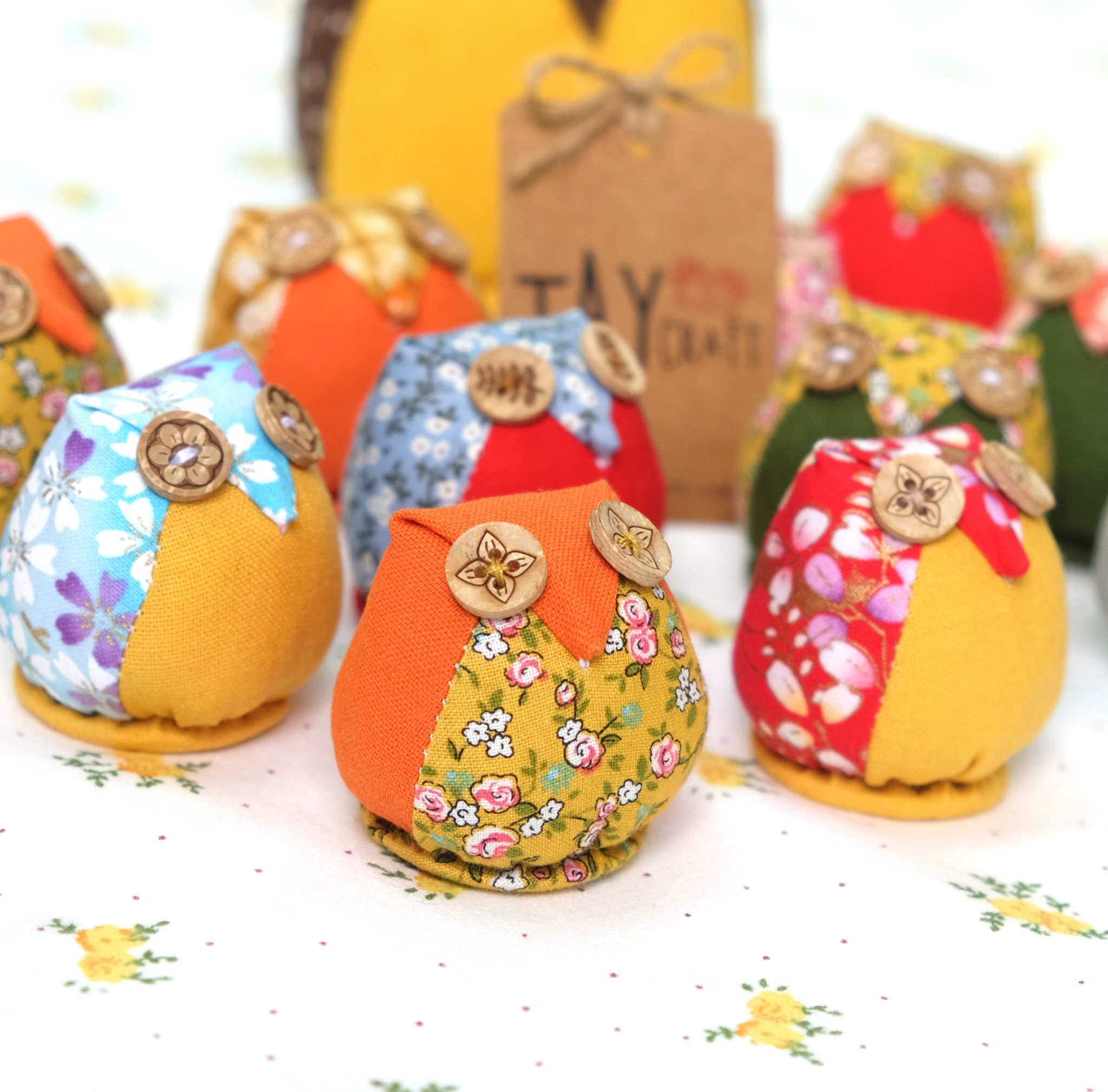 Cú cắm kim nhồi bông handmade
