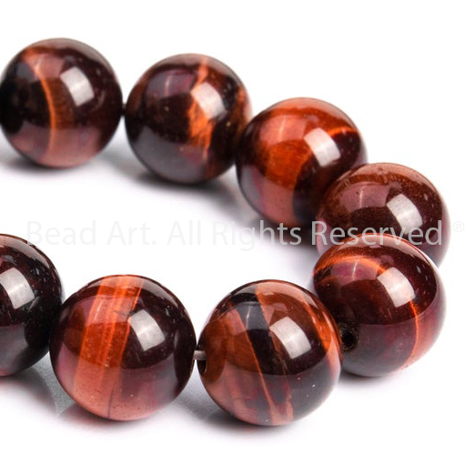 8mm đá mắt hổ đỏ, mắt cọp đỏ, red tiger eye tự nhiên loại aaa, đá phối vòng tay phong thuỷ, chuỗi hạt, mệnh hoả, thổ - bead art
