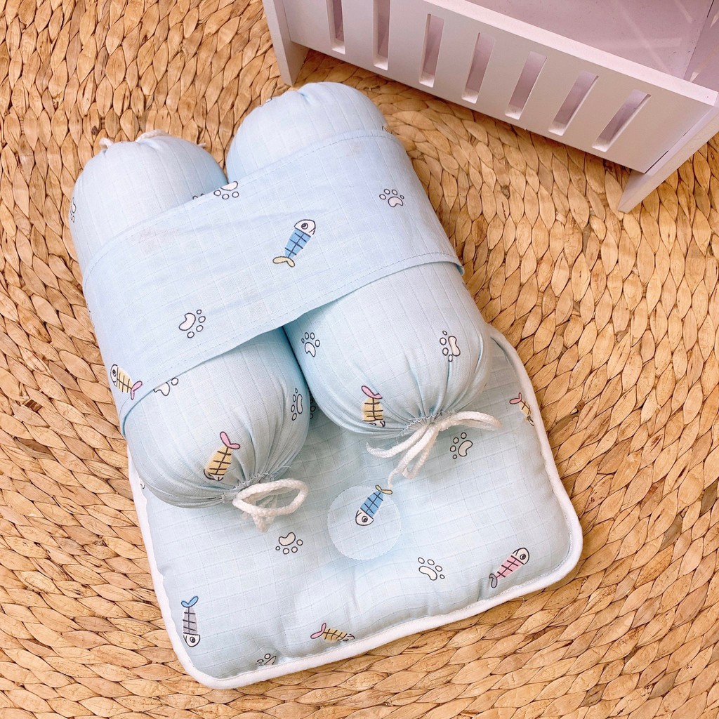 Gối chặn bông vải xô 1kg (có gối đầu)