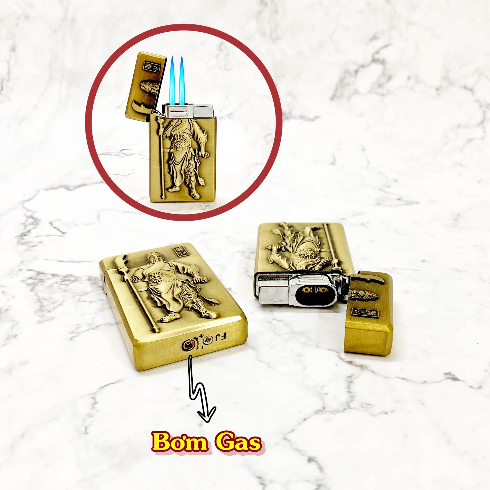 BẬT LỬA KHÈ BẤM NGANG 2 TIA HÌNH BÁT MÃ (MÃ ĐÁO THÀNH CÔNG) - (XÀI GAS)