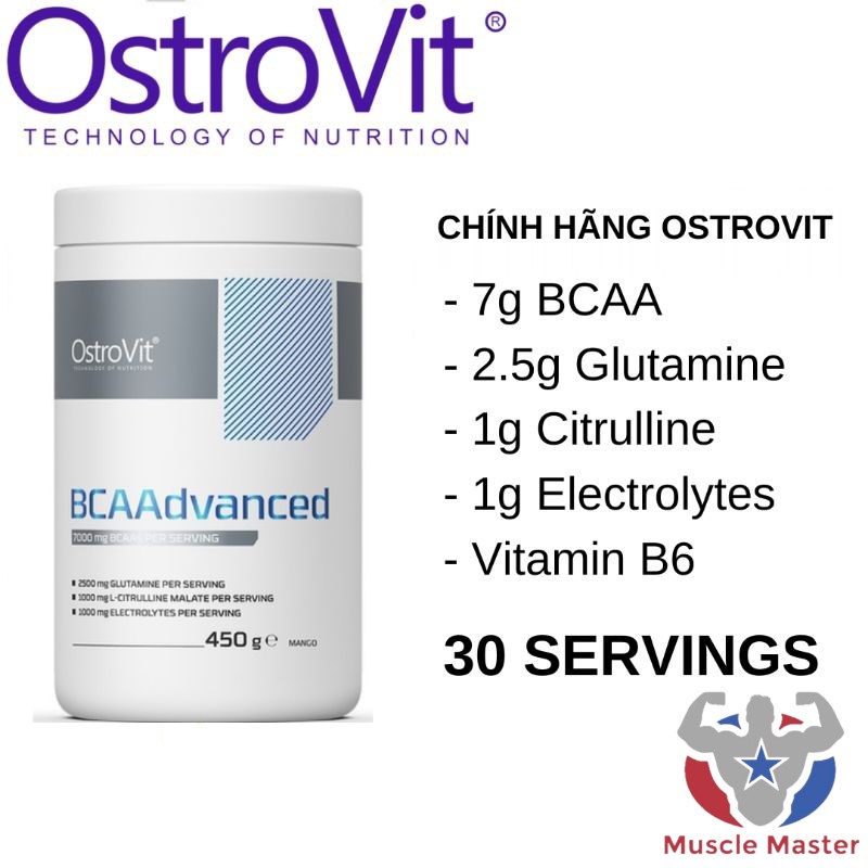 Thực Phẩm Phục Hồi, Xây Dựng Cơ Ostrovit BCAA Vanced 30 Lần Dùng