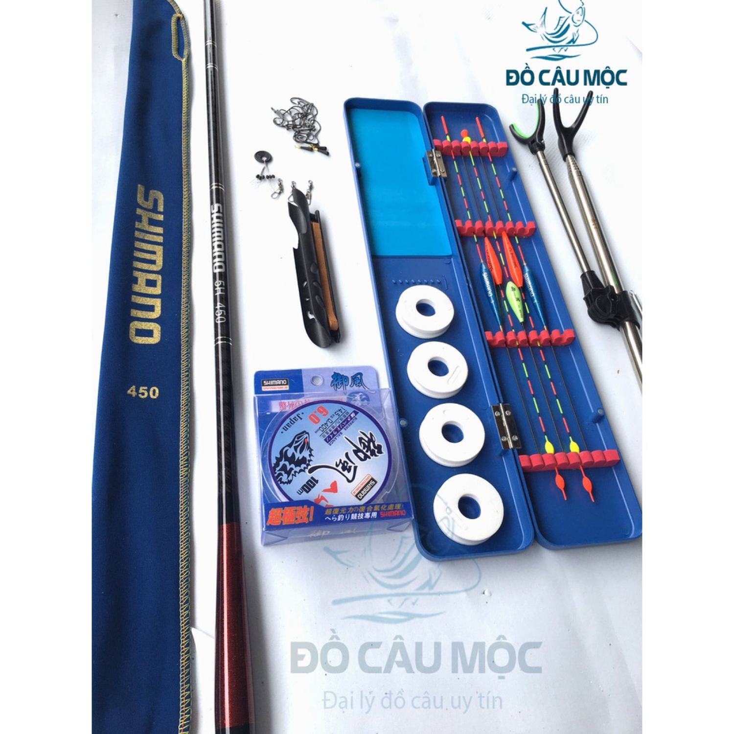 Bộ cần câu tay 5h - combo cần câu tay shimano 5h - đủ phụ kiện