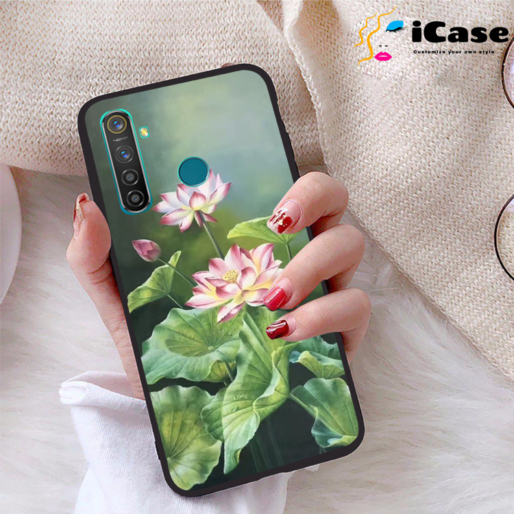 Ốp lưng Realme 5 Pro viền dẻo TPU BST Sen