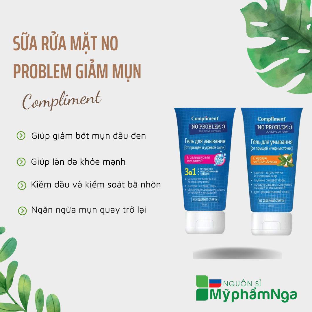 Sữa rửa mặt Compliment No Problem giảm mụn