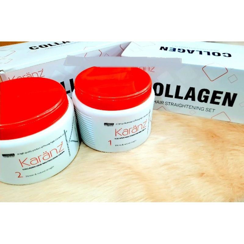 Kem ép duỗi thẳng tóc siêu bóng collagen Karanz 1000ml x2