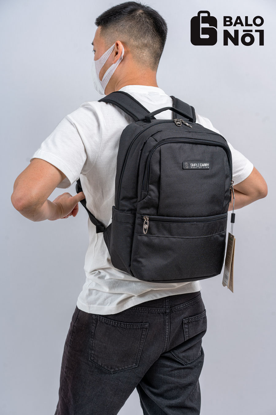 [HCM][Tặng Vớ] Balo Thời Trang Cao Cấp Simple Carry ISSAC 6 Black