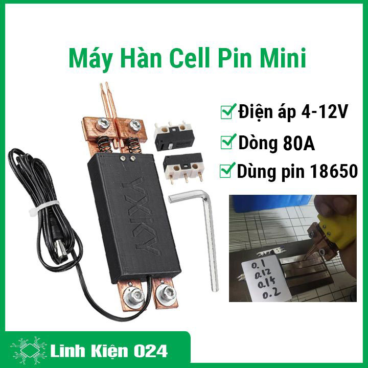 Tay hàn Cell pin cân lực mini tích hợp bút hàn điểm 4-12V dùng pin 18650