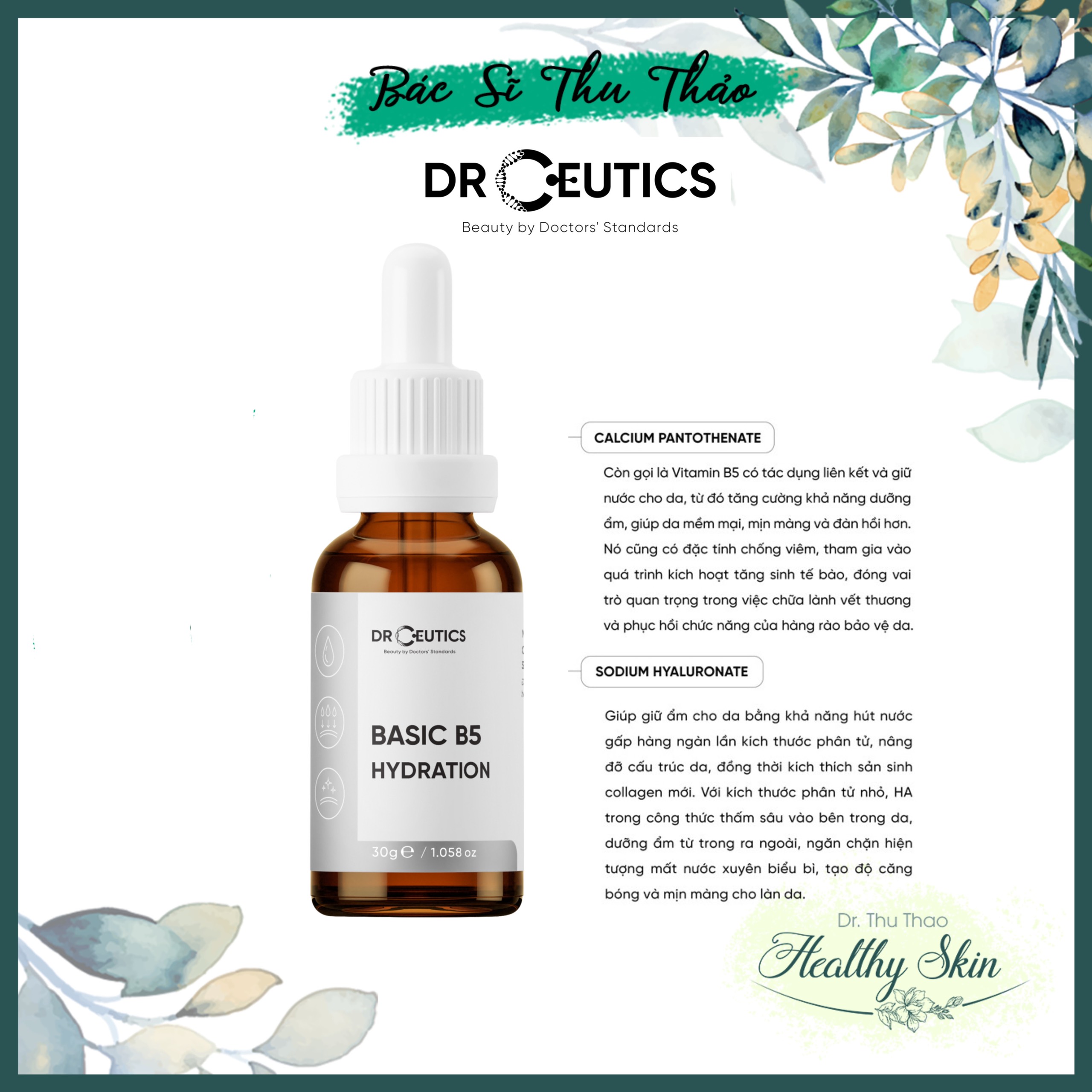 [30mL-100mL] SERUM DRCEUTICS CẤP ẨM PHỤC HỒI DA B5 + CENTELLA + HA VÀ B5 BASIC