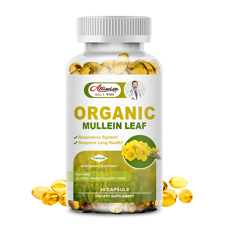 Alliwise Lung Detox Mullein Leaf Capsules Herb Respiratory Supplement for Lung Cleanse, Lung Support, Better Breathing & Immune Function Support