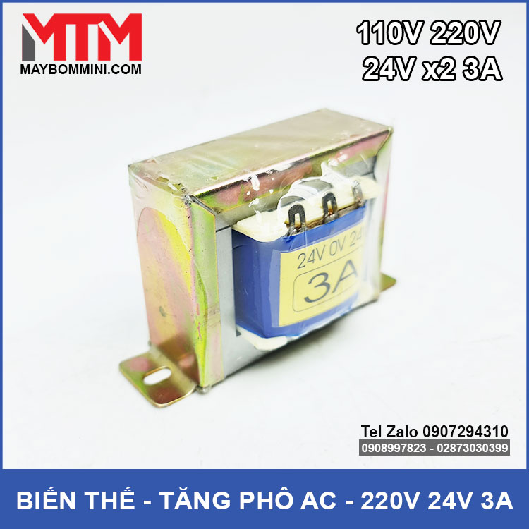 Biến thế 220V ra 24V AC 3A – kép