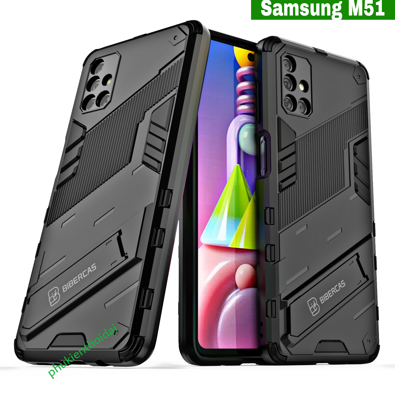 Ốp lưng Samsung M51 Iron Man Ver 2 chống sốc giá đỡ xem phim cao cấp