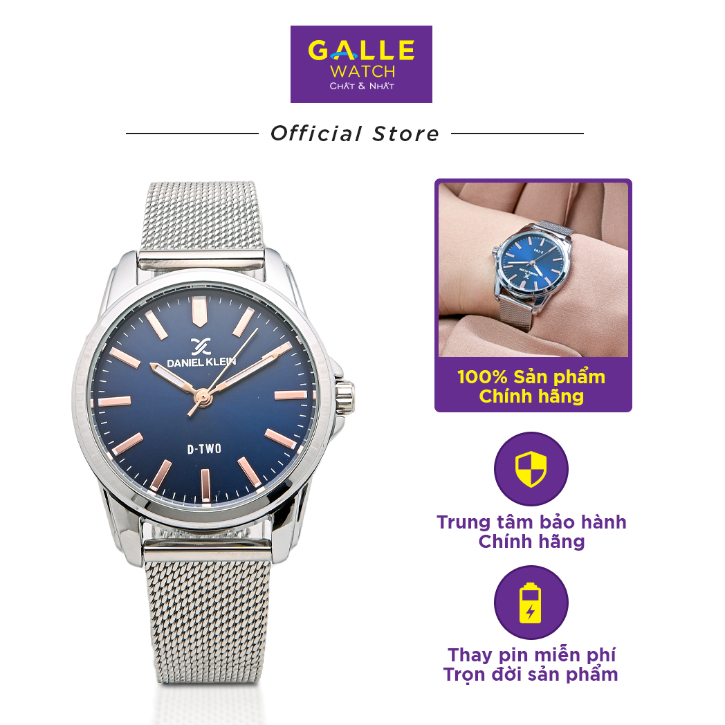Đồng Hồ Nữ DANIEL KLEIN Chính Hãng - Galle Watch Store - Đồng Hồ Mặt Tròn, Kính Cứng Chống Nước Dây Đeo Thép Đan Chống Gỉ Cách Điệu Đồng Hồ Nữ Sang Trọng, Cao Cấp, Bảo Hành 24 Tháng, Thay Pin Miễn Phí Trọn Đời DK.1.12622