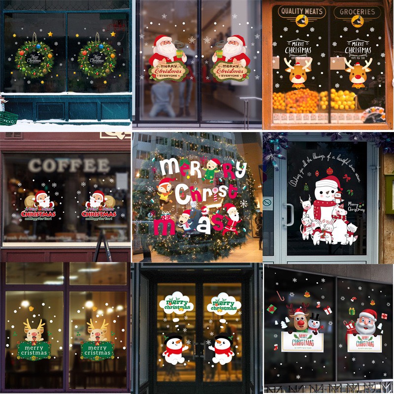 Decal Dán Kính Trang Trí Noel Giáng Sinh Vui Vẻ TD004