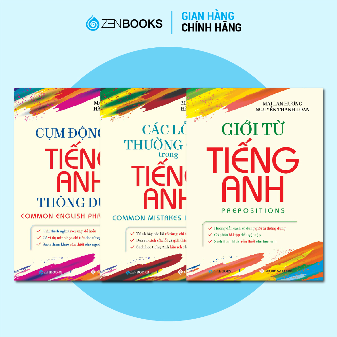 Sách - Combo 3 Cuốn Cụm Động Từ, Giới Từ, Các Lỗi Thường Gặp Trong Tiếng Anh - Mai Lan Hương