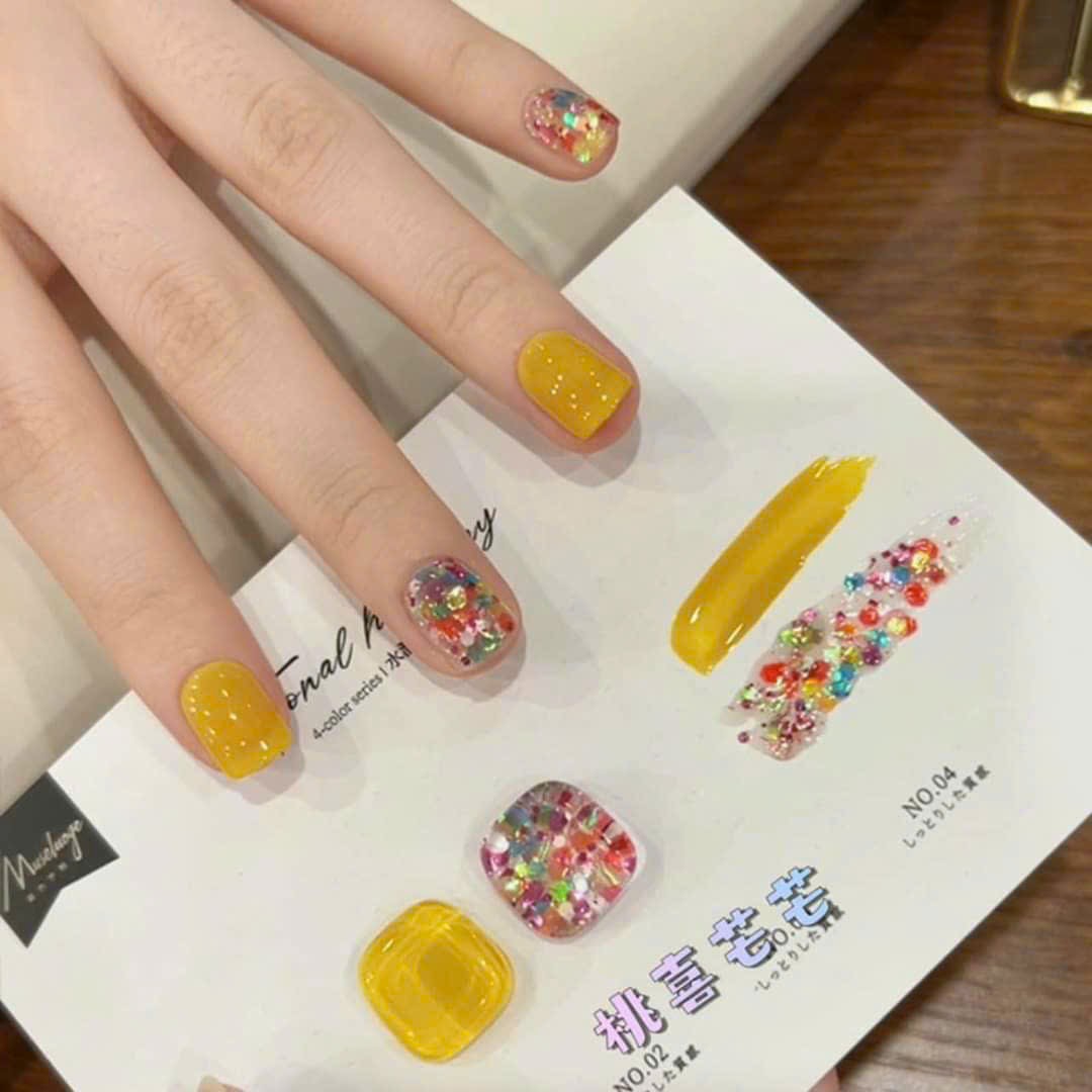 Nail polish gel + glitter nail polish (1 pair)