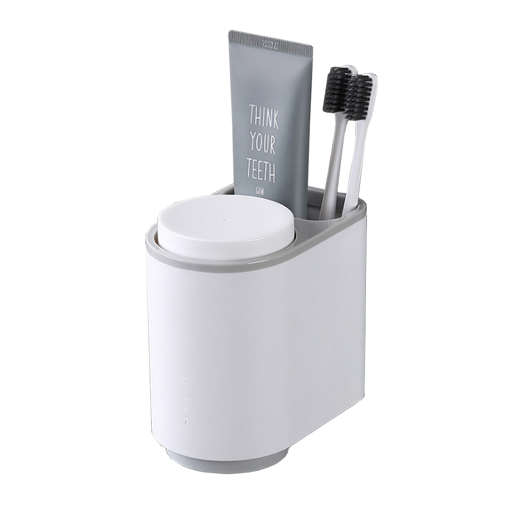 Kệ Treo Bàn Chải Kem Đánh Răng Dán Tường Cao Cấp cùng 2 Cốc - Màu Ngẫu Nhiên