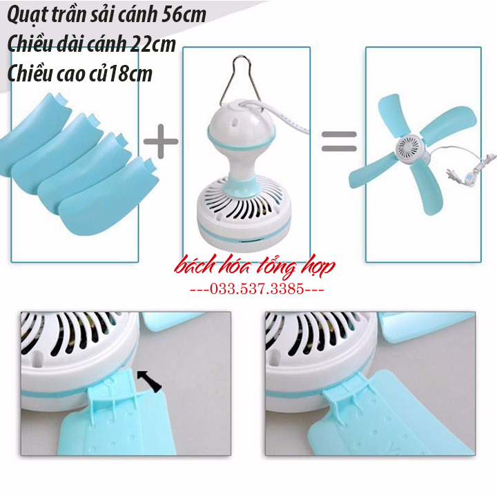 Quạt trần mini 5 cánh, quạt trần, quạt treo trần, quạt treo tường, quạt màn
