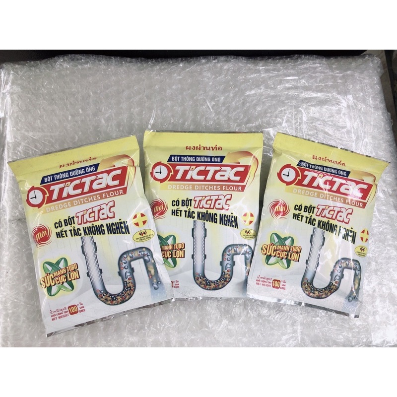 [ Bột thông cống, thông tắc cốc Tictac - 3 gói ]