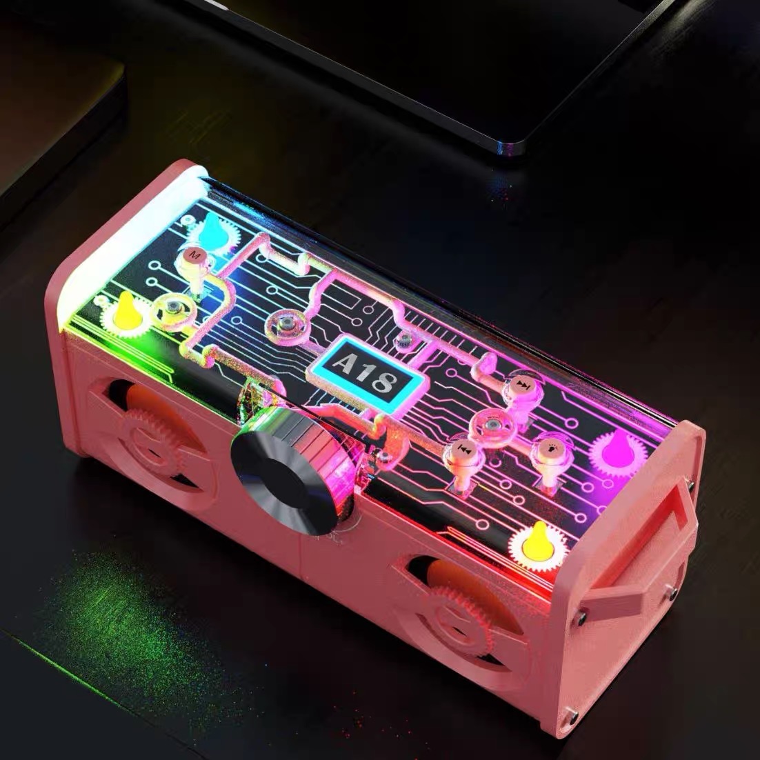 Loa Bluetooth trong suốt HM-A18 có đèn led RGB nháy theo nhạc, 16w, pin 8-12 tiếng bảo hành 12 tháng lỗi 1 đổi 1 (Mẫu Mới Của A8, A88)