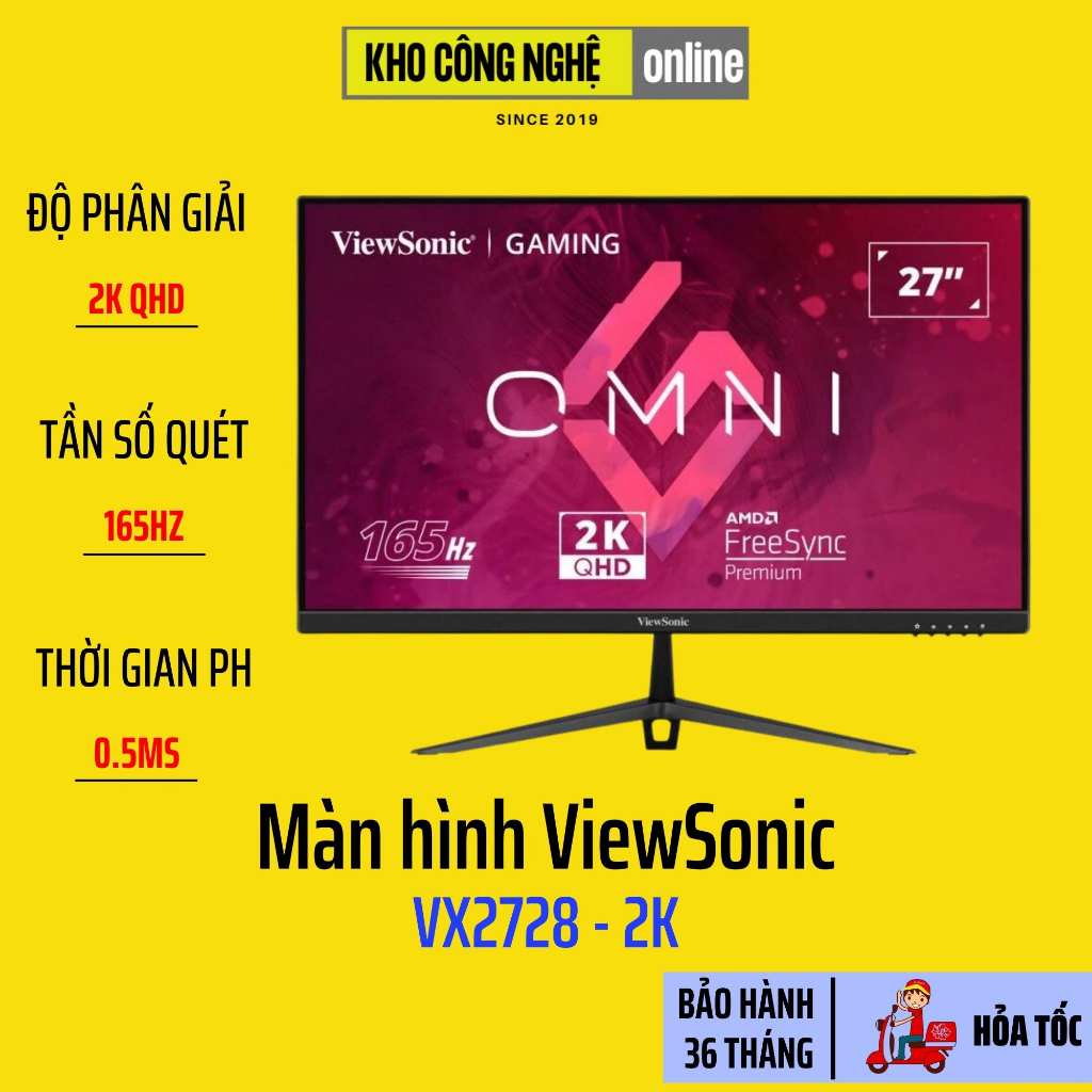 Màn hình Gaming ViewSonic VX27282K 27 inch 2K 165Hz Fast IPS (Hàng