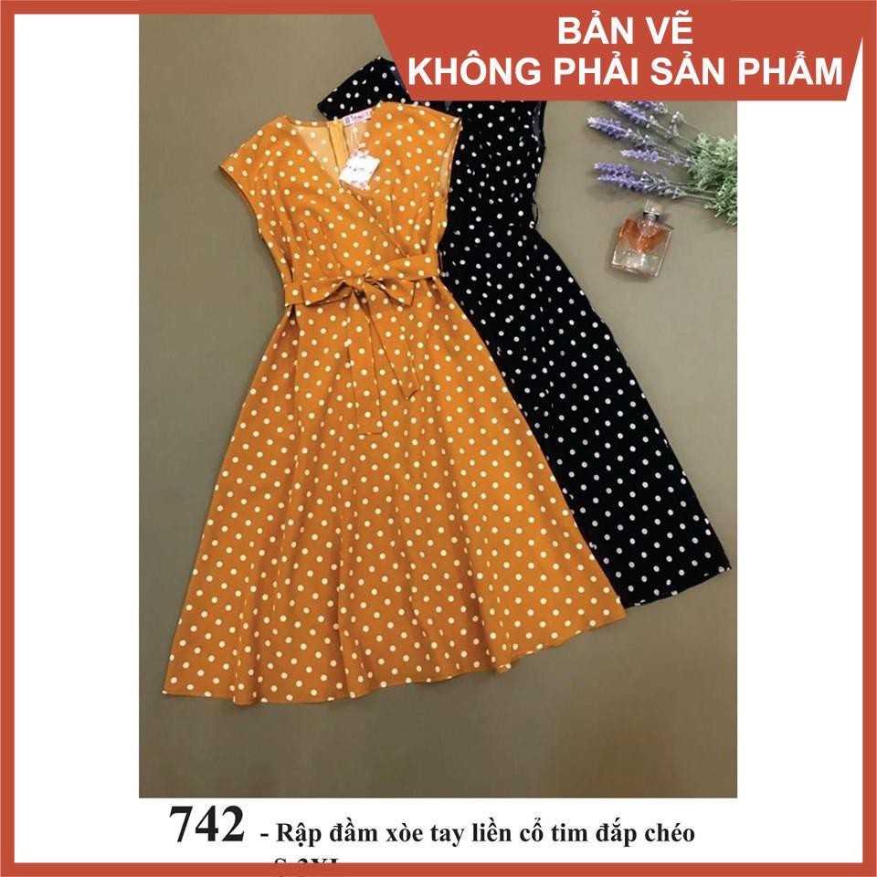 Rập giấy mã 742 -Rập đầm xòe vai liền
