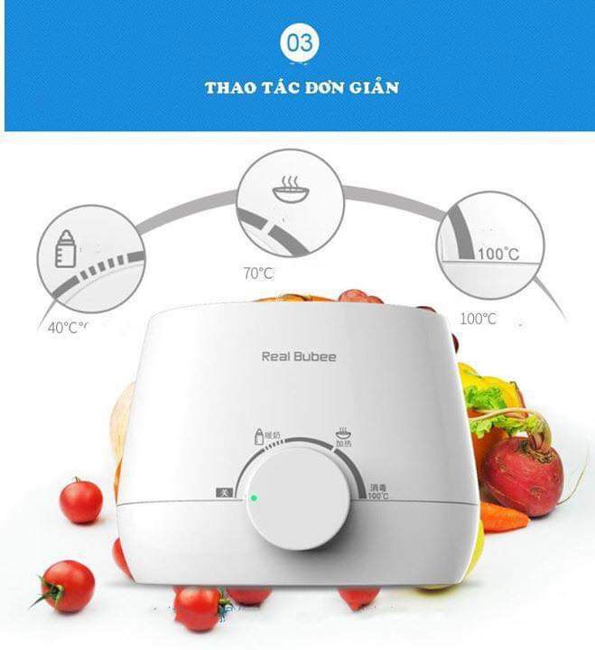 MÁY HÂM SỮA ĐÔI ĐA NĂNG REAL BUBEE. MÁY HÂM SỮA, MÁY TIỆT TRÙNG BÌNH SỮA